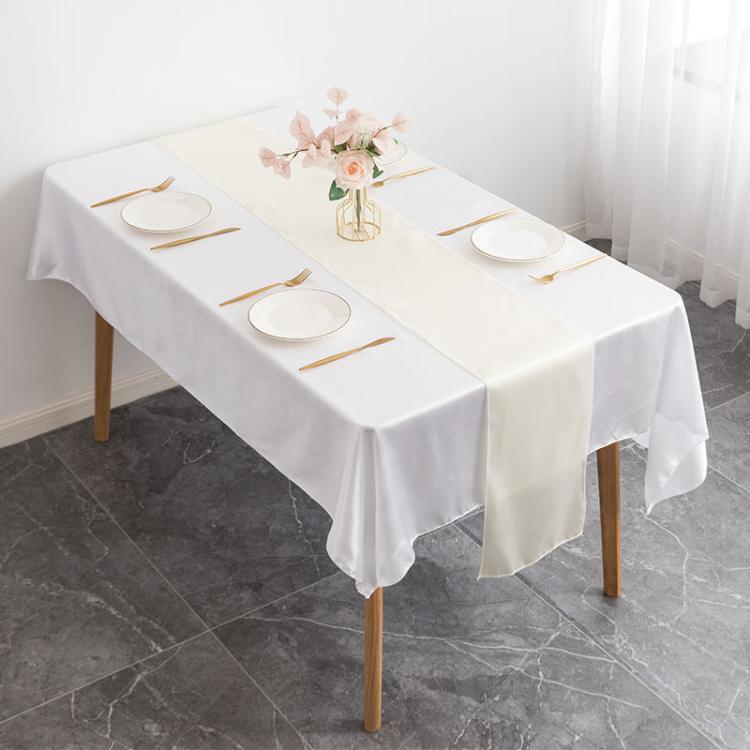 Hotel Wedding Tablecloth Decorative Polyester Sateen Coffee Table Runner Sateen Desk Flag, 29x275cm