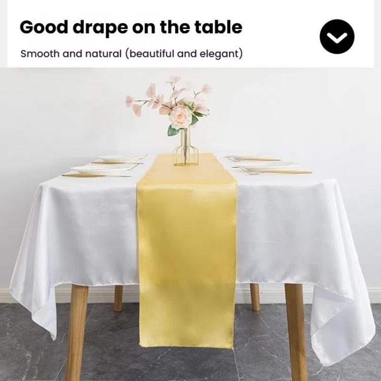Hotel Wedding Tablecloth Decorative Polyester Sateen Coffee Table Runner Sateen Desk Flag, 29x275cm