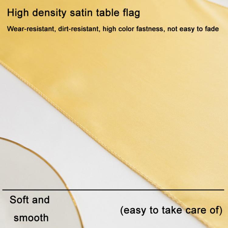 Hotel Wedding Tablecloth Decorative Polyester Sateen Coffee Table Runner Sateen Desk Flag, 29x275cm