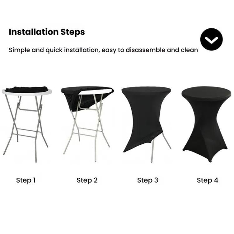 Cocktail Bar Table Cover For Hotel Wedding Decoration Stretch Polyester Banquet Round Table Cover, 60x110cm, 70x110cm, 80x110cm