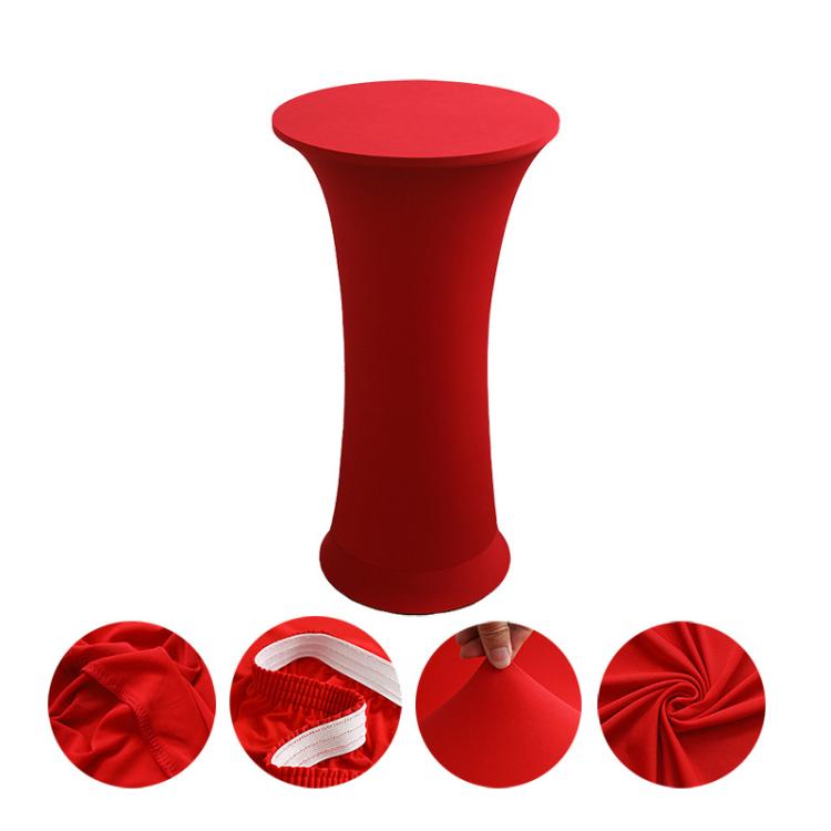 Elastic Spandex Table Cover Hotel Wedding Decor Solid Color Cocktail Round Bottom Bar Cover, 60cm Round, 80cm Round