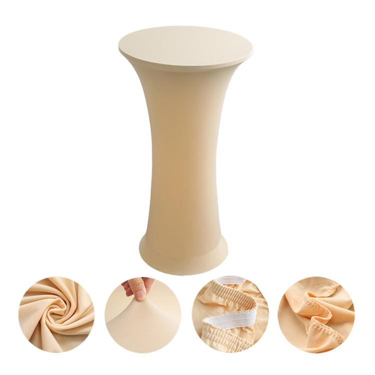 Elastic Spandex Table Cover Hotel Wedding Decor Solid Color Cocktail Round Bottom Bar Cover, 60cm Round, 80cm Round