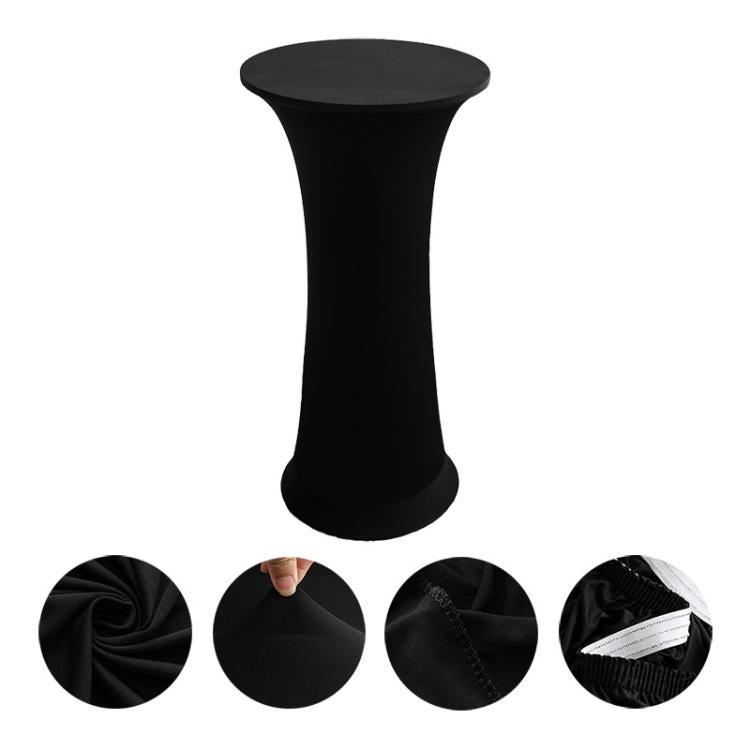 Elastic Spandex Table Cover Hotel Wedding Decor Solid Color Cocktail Round Bottom Bar Cover, 60cm Round, 80cm Round