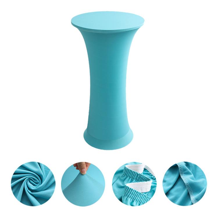Elastic Spandex Table Cover Hotel Wedding Decor Solid Color Cocktail Round Bottom Bar Cover, 60cm Round, 80cm Round