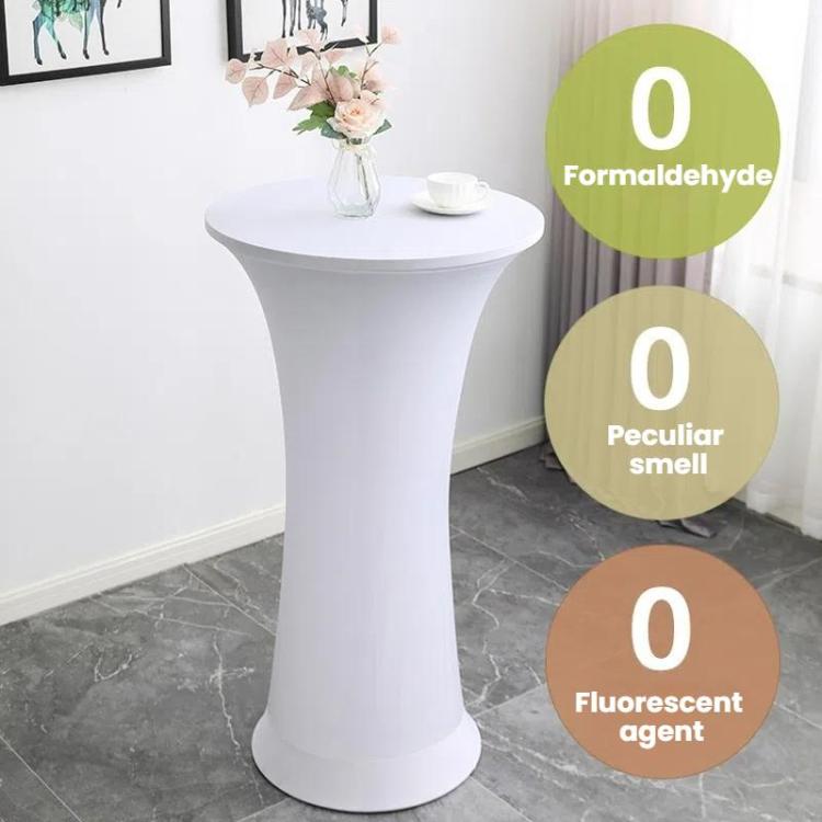Elastic Spandex Table Cover Hotel Wedding Decor Solid Color Cocktail Round Bottom Bar Cover, 60cm Round, 80cm Round