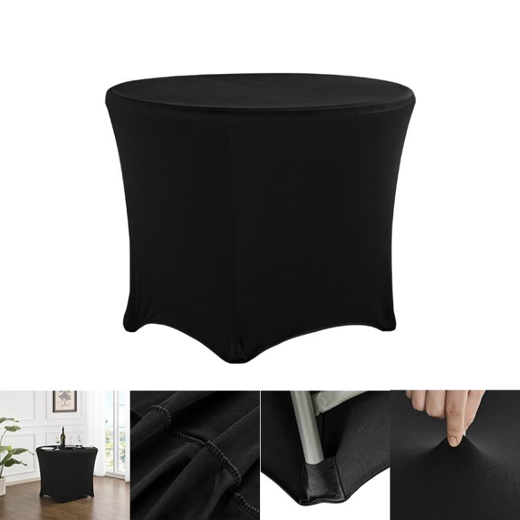 Simple Modern Stretch Round Table Cover Hotel Wedding Banquet Four Corners Large Round Table Cover, 122x75cm, 153x75cm, 183x75cm