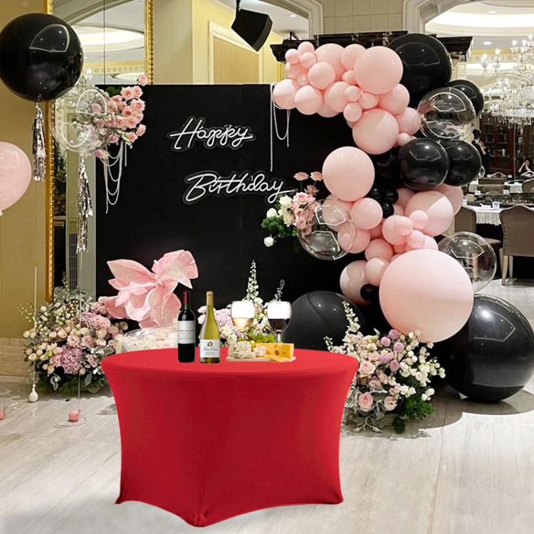 Simple Modern Stretch Round Table Cover Hotel Wedding Banquet Four Corners Large Round Table Cover, 122x75cm, 153x75cm, 183x75cm