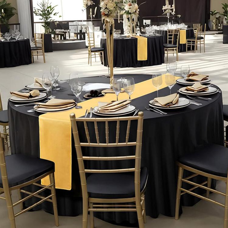 Polyester Elastic Tablecloth Cover Wedding Banquet Party Decoration Round Table Skirt Office Tablecloth, 4FT, 5FT, 6FT