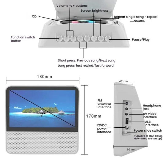 Kecag KC-906 Home Portable Mobile DVD Player VCD Video Player