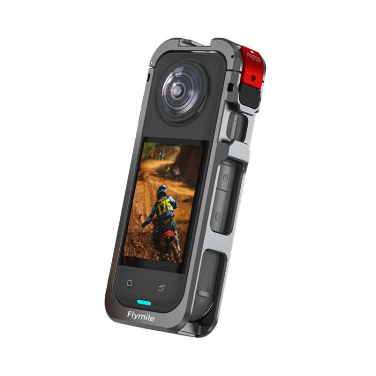 مجموعة غطاء عدسة بإطار معدني لكاميرا Insta360 X5 Flymile مع دعامة توسيع قفص الأرنب