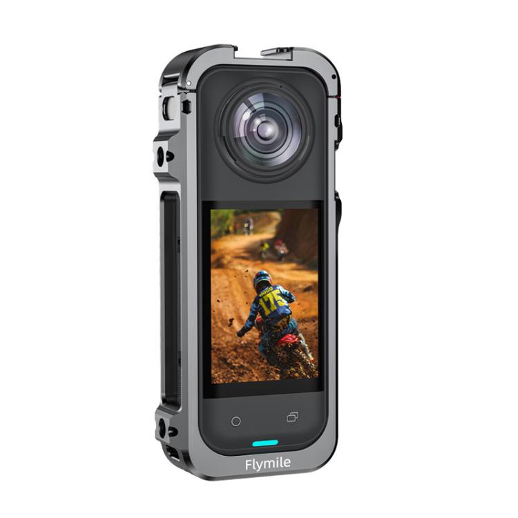 مجموعة غطاء عدسة بإطار معدني لكاميرا Insta360 X5 Flymile مع دعامة توسيع قفص الأرنب