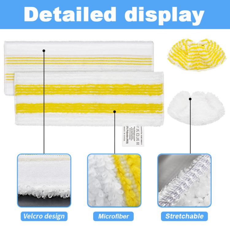 For Karcher Easyfix SC1 SC2 SC3 SC4 SC5 SV7 Steam Mop Replacement, 3pcs /Pack Flat Mop Attachments, 3pcs /Pack Mop Pads