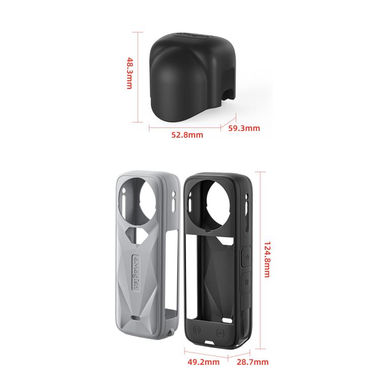 ملحقات حماية كاميرا الحركة Insta360 X5، جراب aMagisn للجسم وغطاء عدسة أسود، جراب aMagisn للجسم وغطاء عدسة رمادي، جراب aMagisn للجسم أسود، جراب aMagisn للجسم رمادي