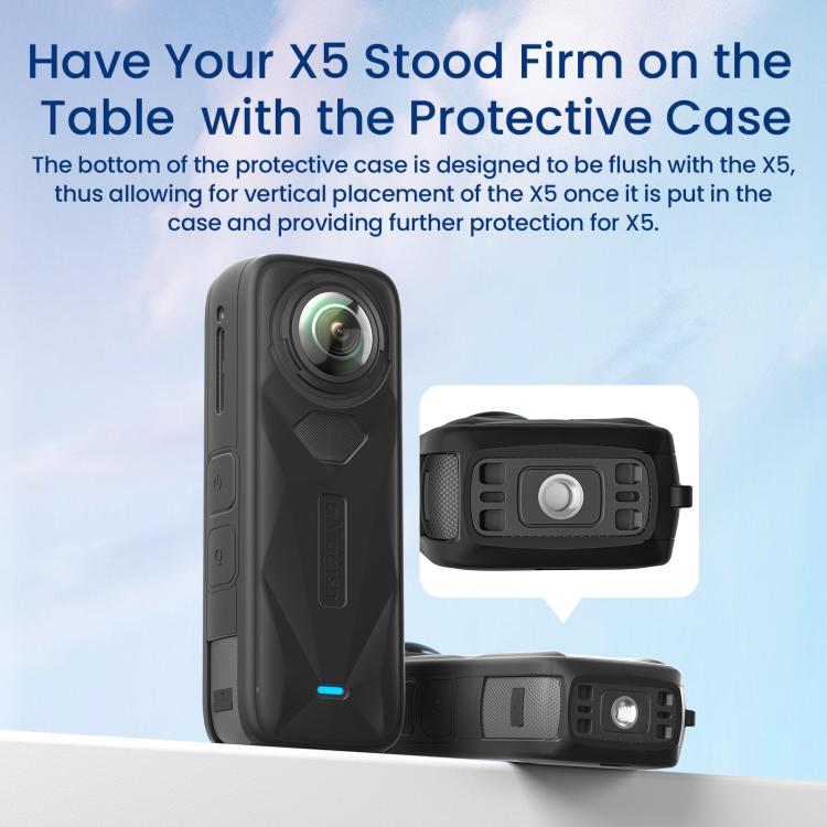 ملحقات حماية كاميرا الحركة Insta360 X5، جراب aMagisn للجسم وغطاء عدسة أسود، جراب aMagisn للجسم وغطاء عدسة رمادي، جراب aMagisn للجسم أسود، جراب aMagisn للجسم رمادي