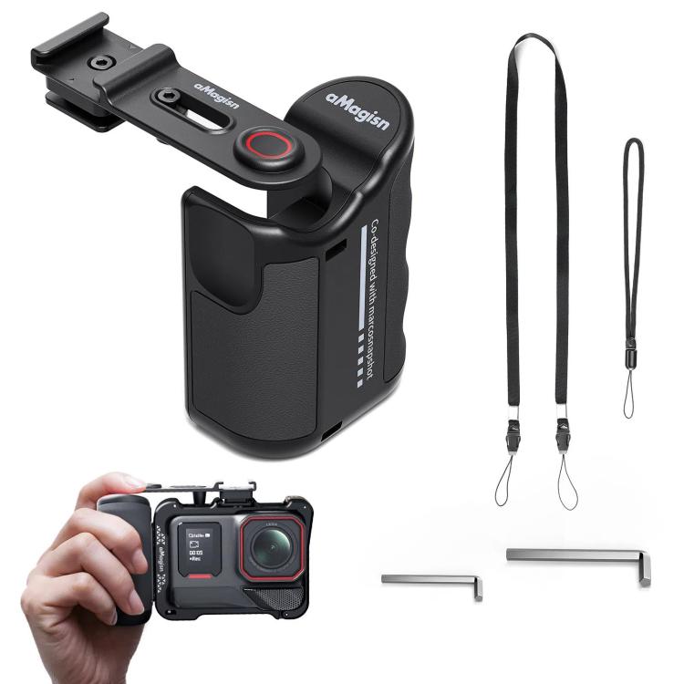 مقبض مجموعة قبضة aMagisn Xplorer لتصوير فيديوهات الشوارع لكاميرات Insta360 وDJI Action وGoPro Hero Series Action، لكاميرات Insta360 وDJI Action وGoPro