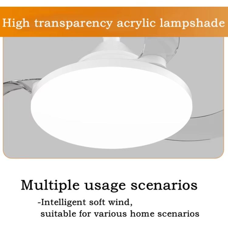22.5-inch Invisible Blade Ceiling Fan Light with E27 Socket Dimmable LED, 3 Color Temperatures, 3 Speeds, 2H/4H Time, Invisible Blade