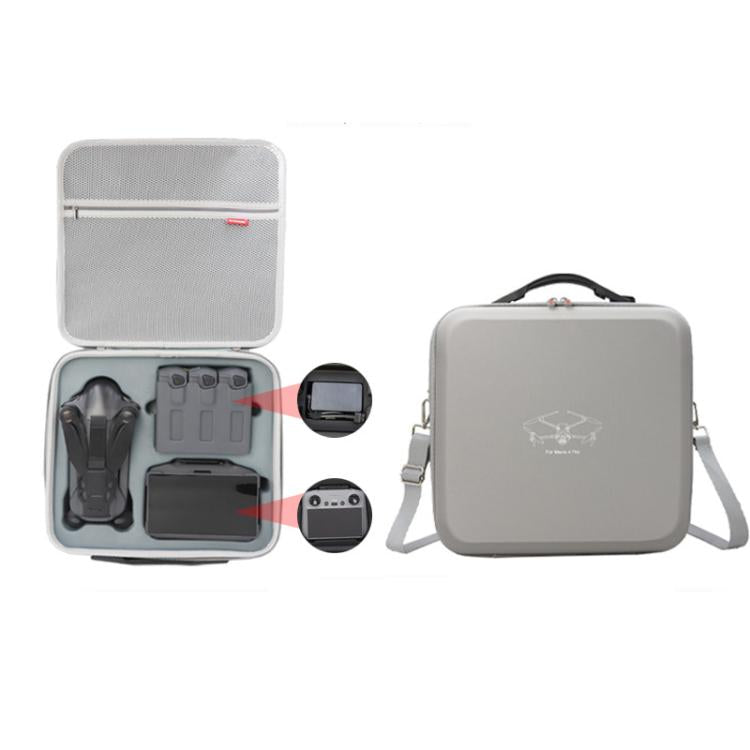 حقيبة حمل متينة من البولي يوريثان لطائرة DJI Mavic 4 Pro Fly More Combo / Creator Combo، حقيبة كتف متقاطعة متينة من البولي يوريثان، حقيبة كتف سوداء، حقيبة كتف رمادية