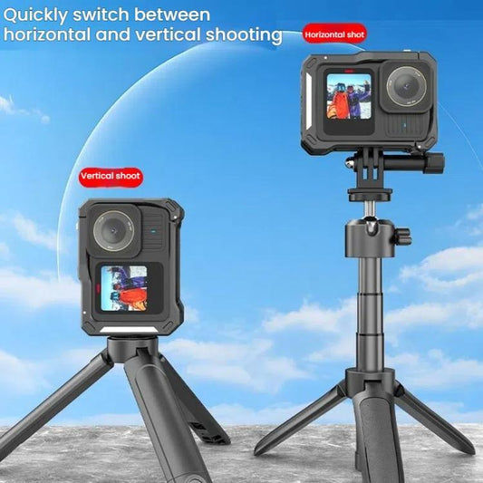 إطار قفص أرنب من سبائك الألومنيوم HEPAIL AC68 لكاميرا GoPro HERO13 أسود/12 أسود/11 أسود/10 أسود/9 أسود، AC68