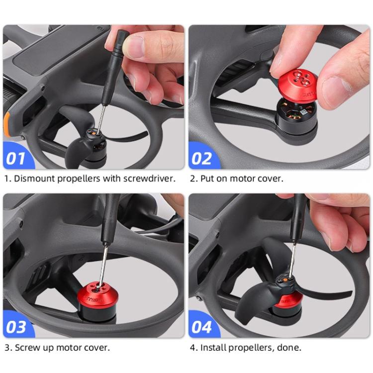 For DJI Avata 2 Sunnylife AT2-MD787 Motor Anti-dust Cover Aluminum Alloy Motor Protection Cover