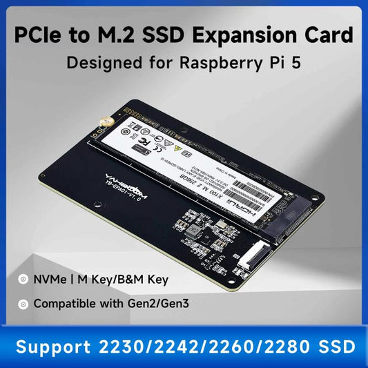 Yahboom PCIe To M.2 Adapter Expansion Board For Raspberry Pi 5 NVMe Expansion Board