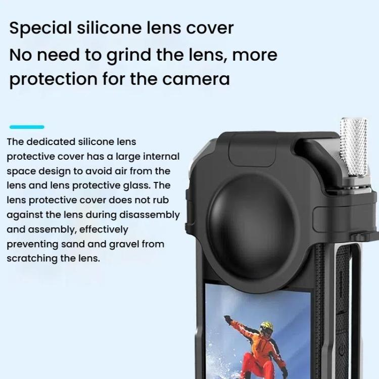 لكاميرا Insta360 X3 HEPAIL AC62 قفص أرنب معدني مع شفط مغناطيسي وإطار حماية أفقي ورأسي، AC62