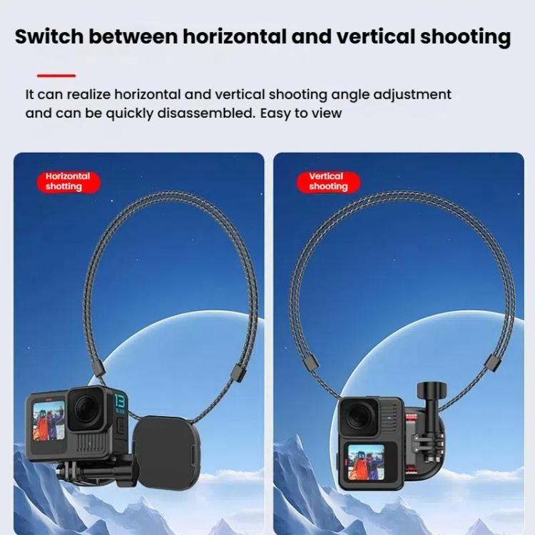 HEPAIL AC76 Action Camera Mobile Phone Magnetic Neck Strap Mount