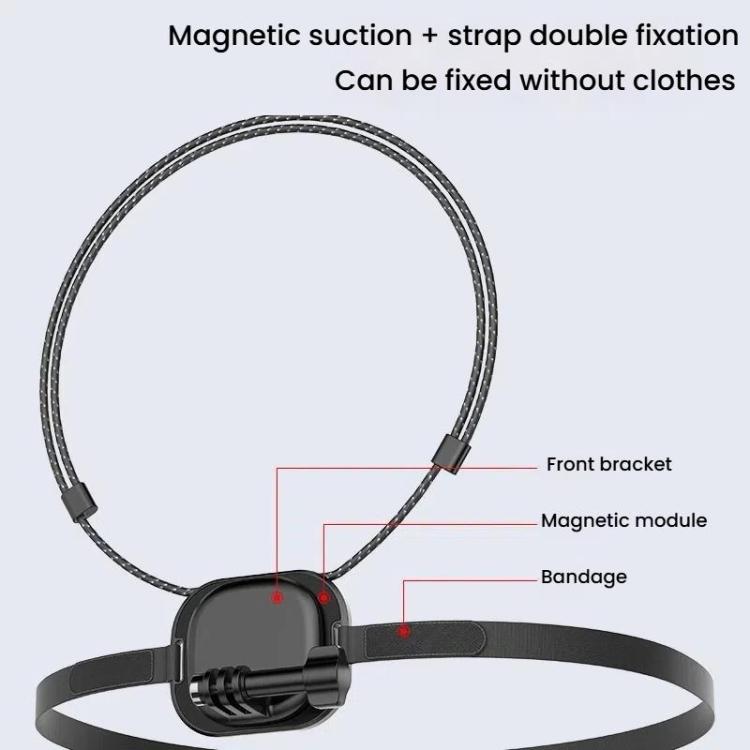 HEPAIL AC76 Action Camera Mobile Phone Magnetic Neck Strap Mount
