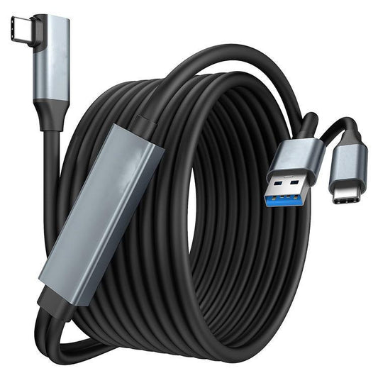 5m Type-C VR Streaming Connection Cable 10GB High-Speed Transmission Elbow Smart Device Cable, For Meta Quest 2 / 3 / PICO 4 / Apple Vision Pro / PSVR 2