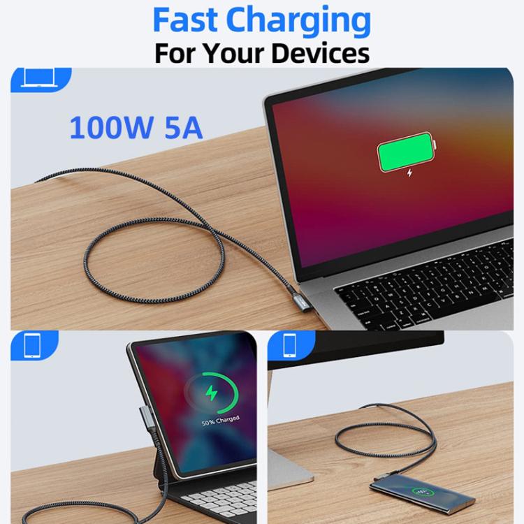 5m Type-C VR Streaming Connection Cable 10GB High-Speed Transmission Elbow Smart Device Cable, For Meta Quest 2 / 3 / PICO 4 / Apple Vision Pro / PSVR 2