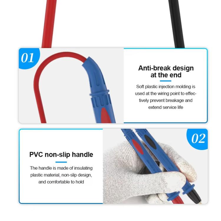 Replaceable Stainless Steel Probe Tips Soft Silicone Multimeter Probe Tips