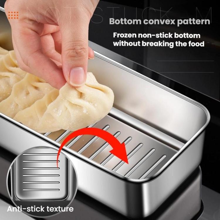 Kacheeg Stainless Steel Slim Rectangular Food Storage Container 304 Narrow Space-Saving Fridge Organizer Box, Sealed, Regular