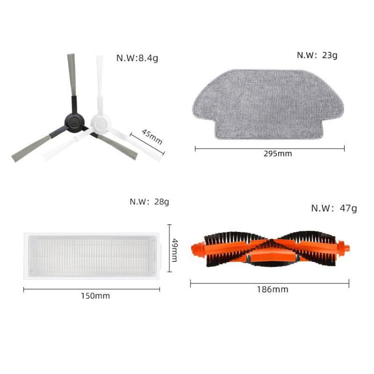 For Xiaomi Mi Robot Vacuum Mop 3C STYTJ02YM Replacement Parts, 10 In 1 Kit, 12 In 1 Kit