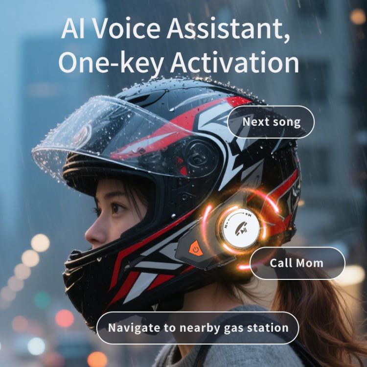 M9 Motorcycle Helmet Bluetooth Headset IPX6 Waterproof, Auto Answer, HD Sound for Riders/Delivery/Group Intercom