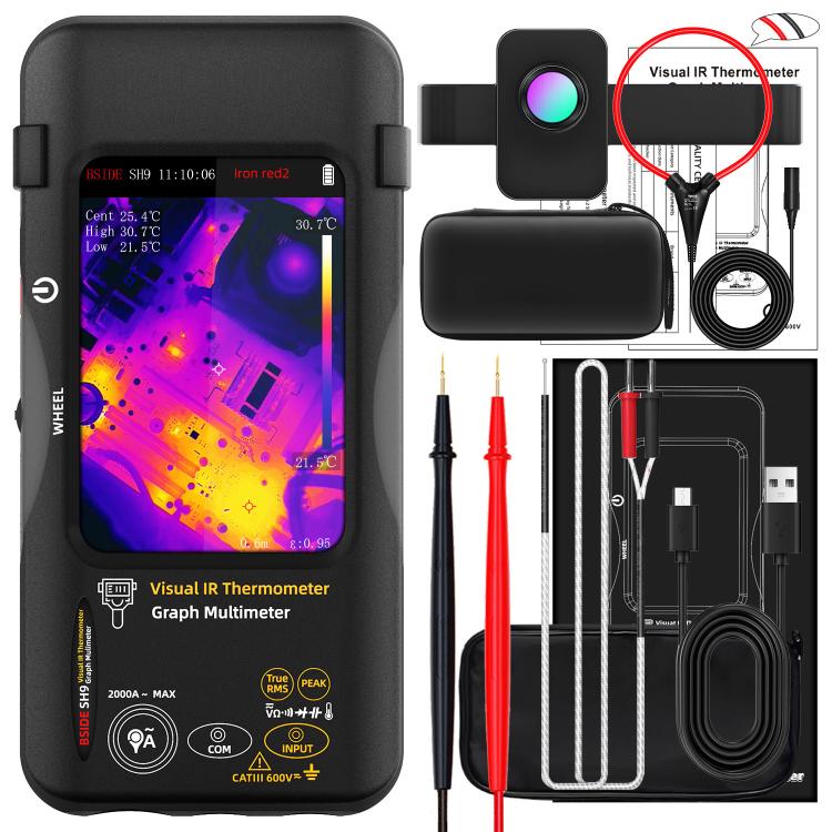 BSIDE SH9 Infrared Thermal Imaging Multimeter Touchscreen High-Definition Thermal Imaging Thermometer Electrical Floor Heating Inspection