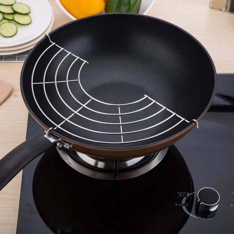 Stainless Steel Semi-circular Pot Edge Oil Drain Rack, 26cm Thickness 2.5mm, 32cm Thickness 2.5mm, 26cm Thickness 3.0mm, 32cm Thickness 3.0mm