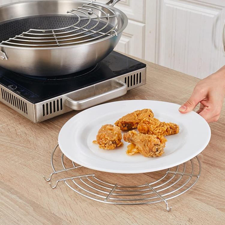 Stainless Steel Semi-circular Pot Edge Oil Drain Rack, 26cm Thickness 2.5mm, 32cm Thickness 2.5mm, 26cm Thickness 3.0mm, 32cm Thickness 3.0mm