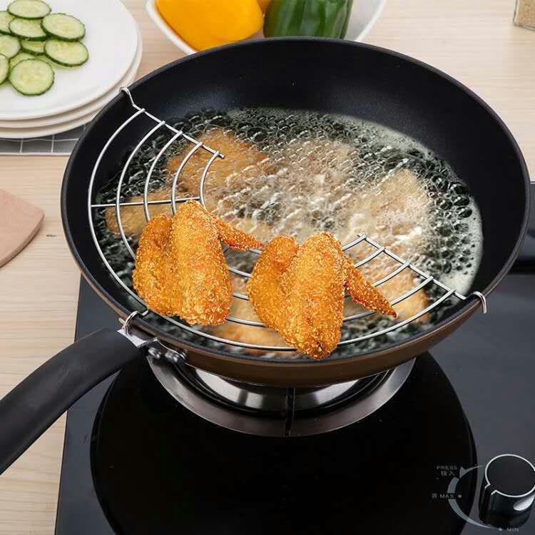 Stainless Steel Semi-circular Pot Edge Oil Drain Rack, 26cm Thickness 2.5mm, 32cm Thickness 2.5mm, 26cm Thickness 3.0mm, 32cm Thickness 3.0mm