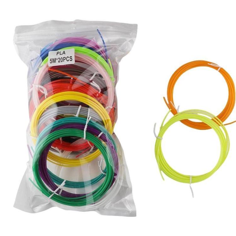 PLA 3D Printer Filament 1.75mm Multicolor Filament Bundle for 3D Pen & Crafting
