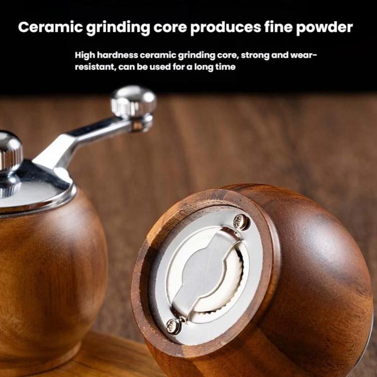 Ball Pepper Mill Hand-Crank Mini Ceramic Core Multi-Purpose Grinder, Single, Double+Base