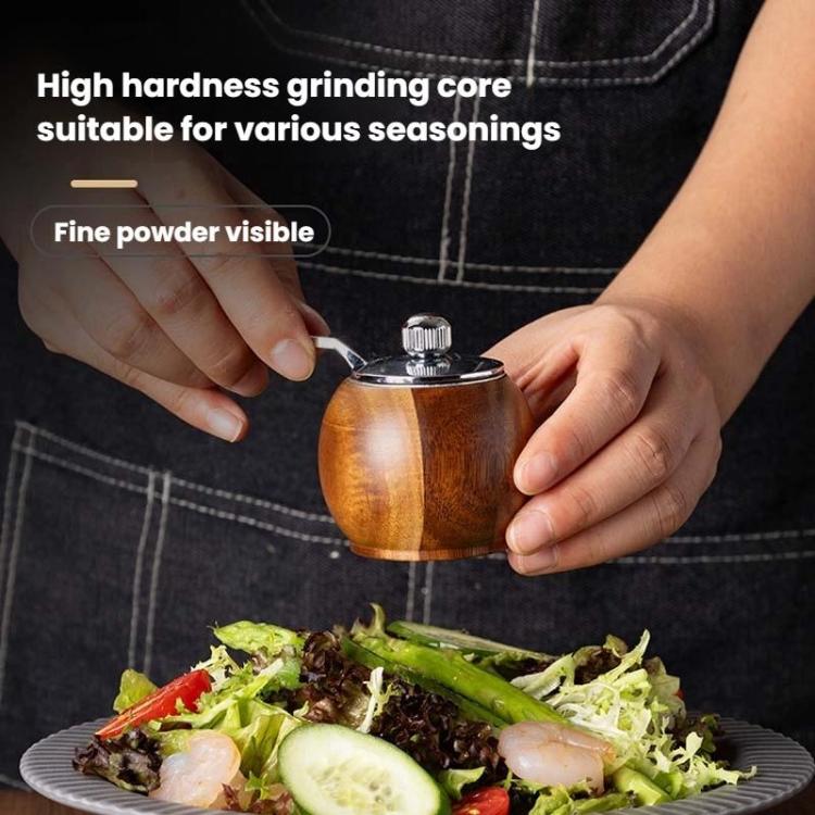 Ball Pepper Mill Hand-Crank Mini Ceramic Core Multi-Purpose Grinder, Single, Double+Base