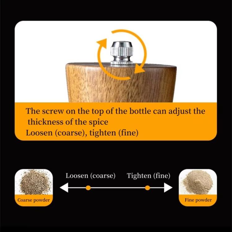 8 inch Acrylic Pepper Grinder Pagoda-shaped Wooden Kitchen Pepper Mill, Single With Box, Double+Base+Spoon+Steel Brush+Black Brush