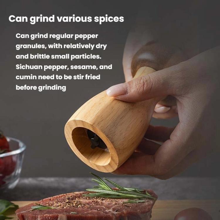 Mushroom Shaped Pepper Grinder Wooden Kitchen Grinding Tool, Single WIth Box, Double+Base