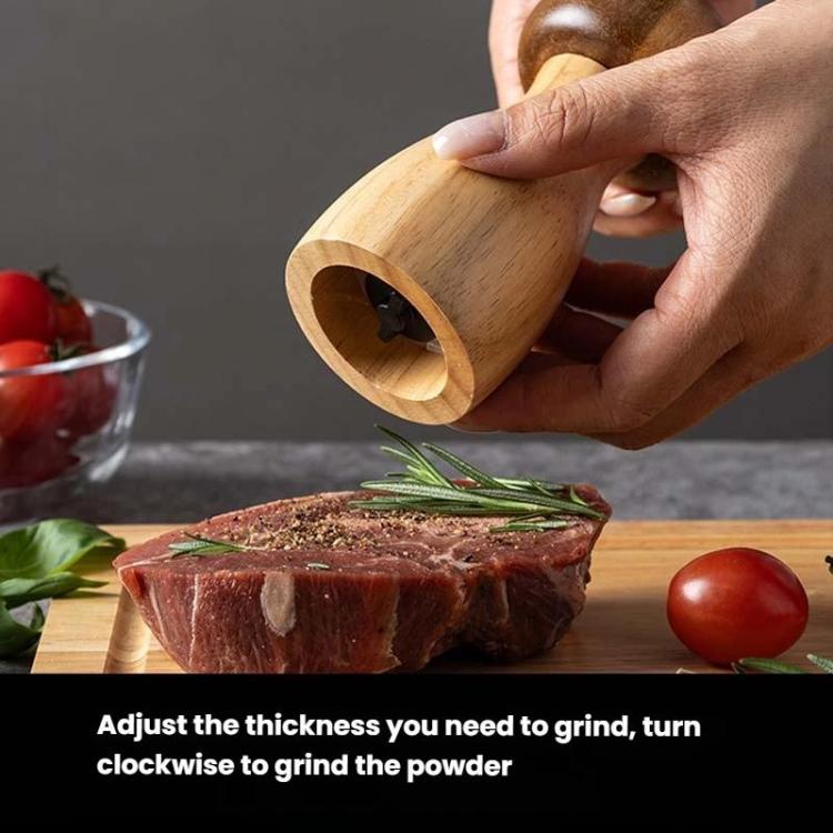 Mushroom Shaped Pepper Grinder Wooden Kitchen Grinding Tool, Single WIth Box, Double+Base