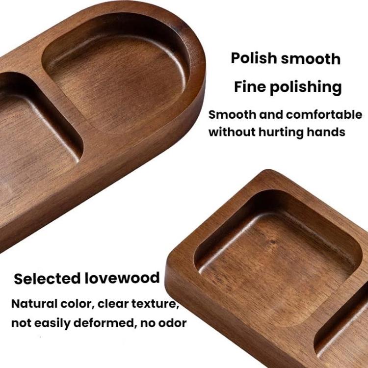 Solid Wood Dipping Dish Beef Barbecue Hot Pot Kimchi Flavor Snack Plate, 2 Grid, 3 Grid, 4 Grid
