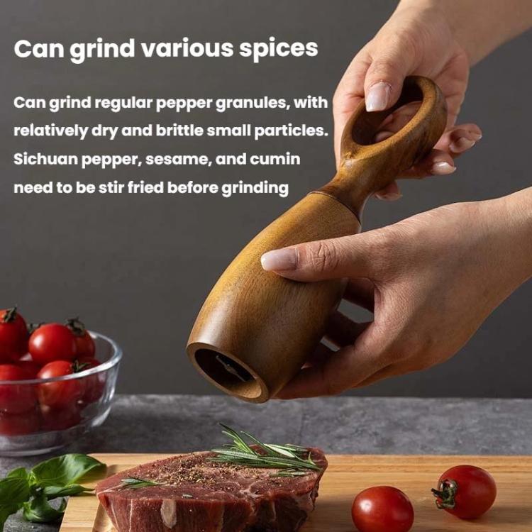 7 Inch Manual Acacia Wood Ceramic Core Grinder Multi Purpose Grinder, Single, Double+Base
