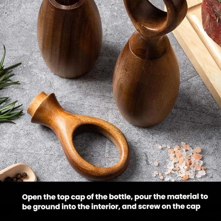 7 Inch Manual Acacia Wood Ceramic Core Grinder Multi Purpose Grinder, Single, Double+Base