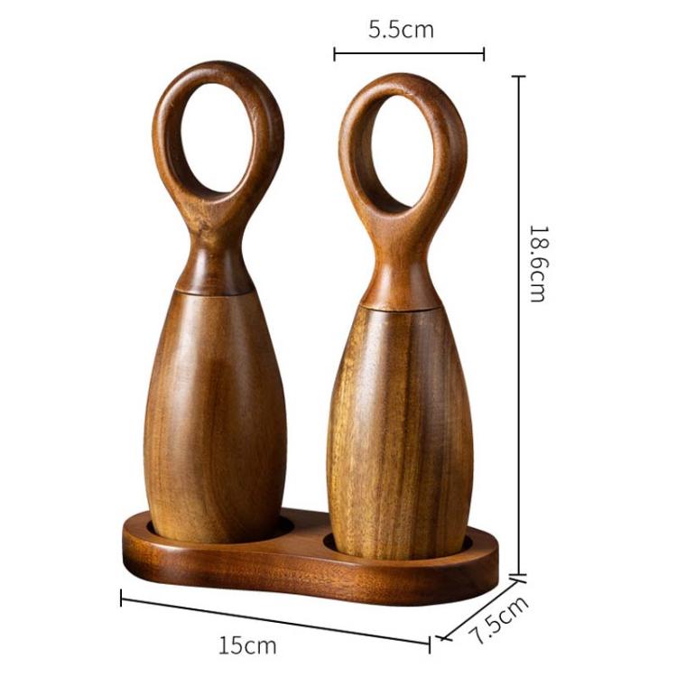 7 Inch Manual Acacia Wood Ceramic Core Grinder Multi Purpose Grinder, Single, Double+Base