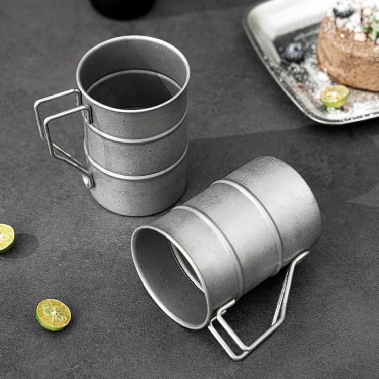 304 Stainless Steel Camping Mug Sandblasted Vintage Distressed Cup for Coffee, Beer, Outdoor, Picnic & Commercial Use, 380ml, 380ml Golden, 520ml, 520ml Golden