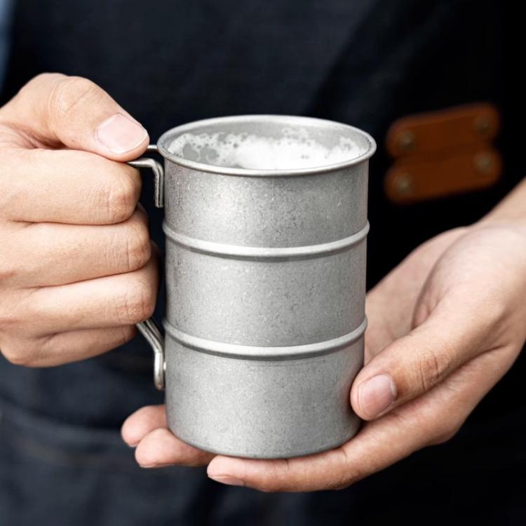 304 Stainless Steel Camping Mug Sandblasted Vintage Distressed Cup for Coffee, Beer, Outdoor, Picnic & Commercial Use, 380ml, 380ml Golden, 520ml, 520ml Golden