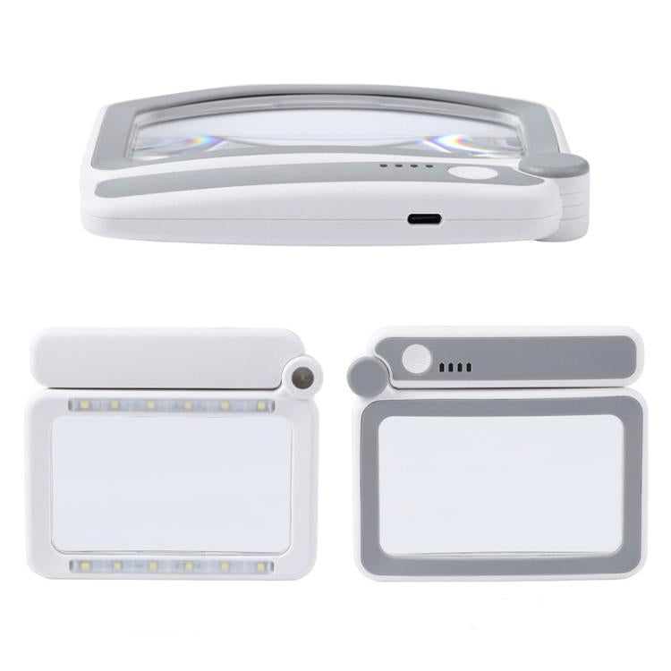 3.5X 12LED Folding Magnifying Glass Handheld Reading Glass With Charge Display
